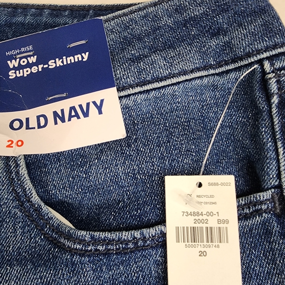 NWT Old Navy Jeans Womens 20 Wow‎ Super Skinny High Rise Blue Classic Stretch - Picture 3 of 11